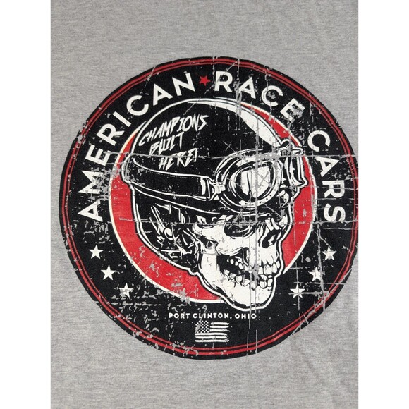 American Race Cars Racing Classic Men's Size M Port Clinton, OH Muscle Skull - Picture 10 of 10